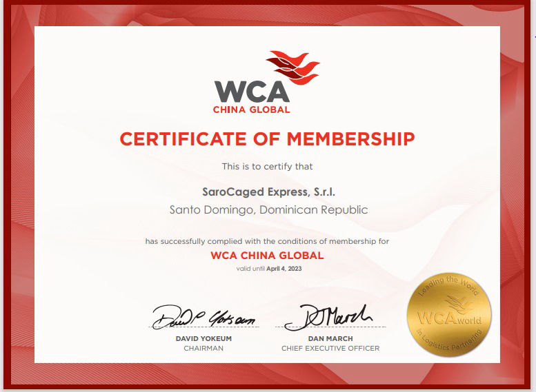 Certificacion WCA Global China